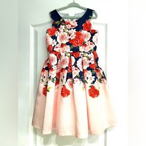 Iris & Ivy Floral Kids Dress - Navy and Pink 6